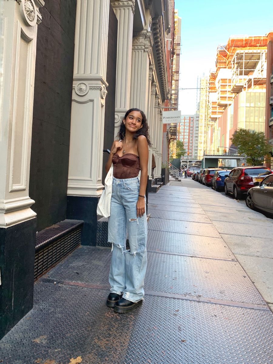 New York City aesthetic brown outfit