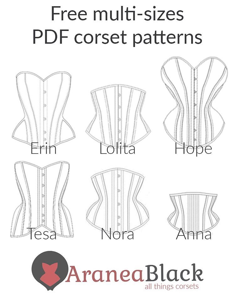 Multi-sized FREE Corset Patterns in easy to download digital form