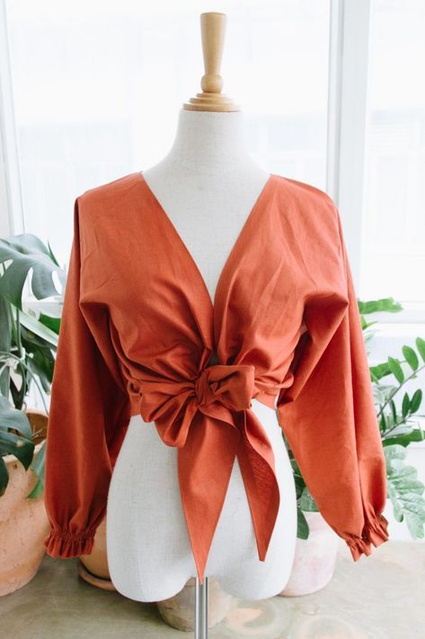 DIY Tied Linen Wrap Top | Collective Gen