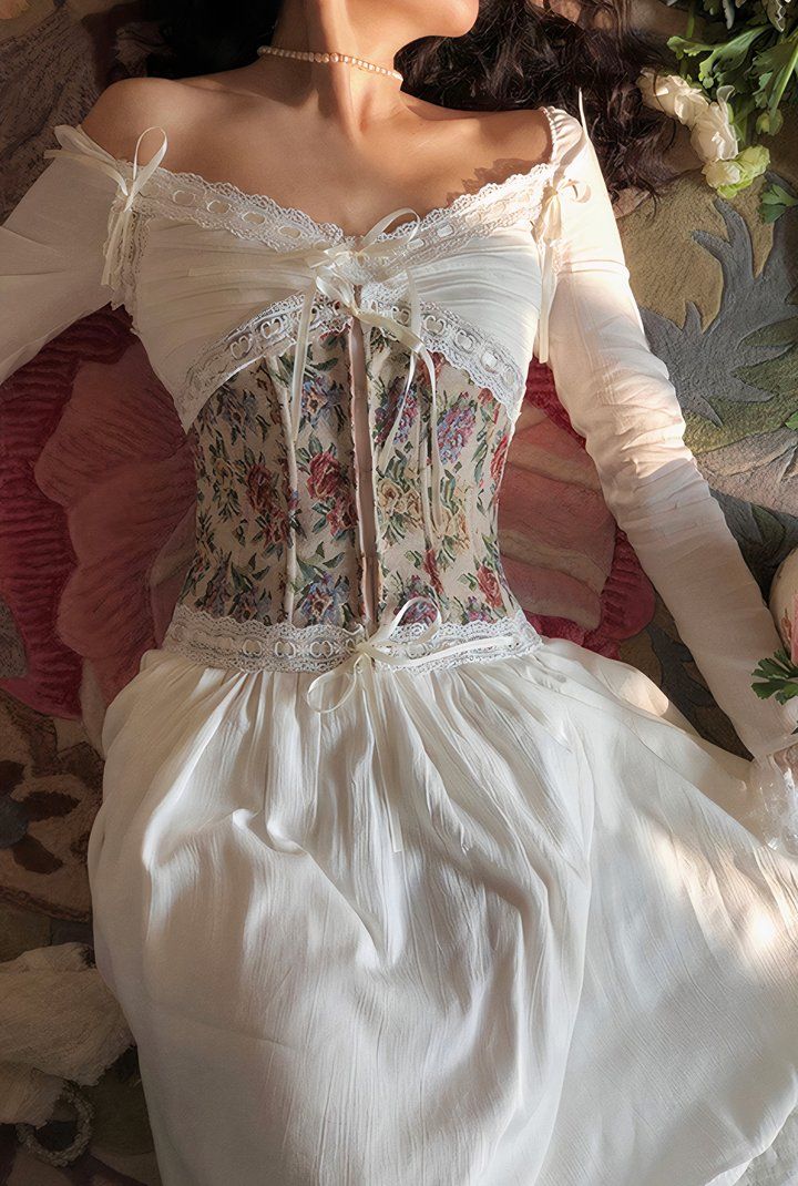 Princess Lace Dress & Tapestry Under-bust Corset