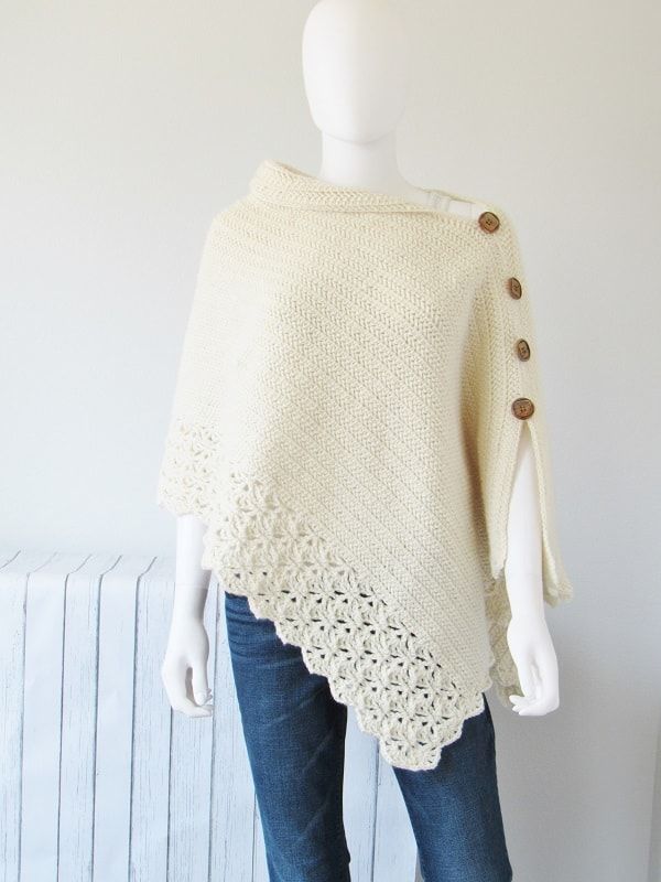 Poncho au crochet pour femme modèle gratuit | Mery Crochet