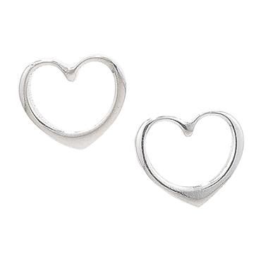 SILVER OPEN HEART STUD EARRINGS