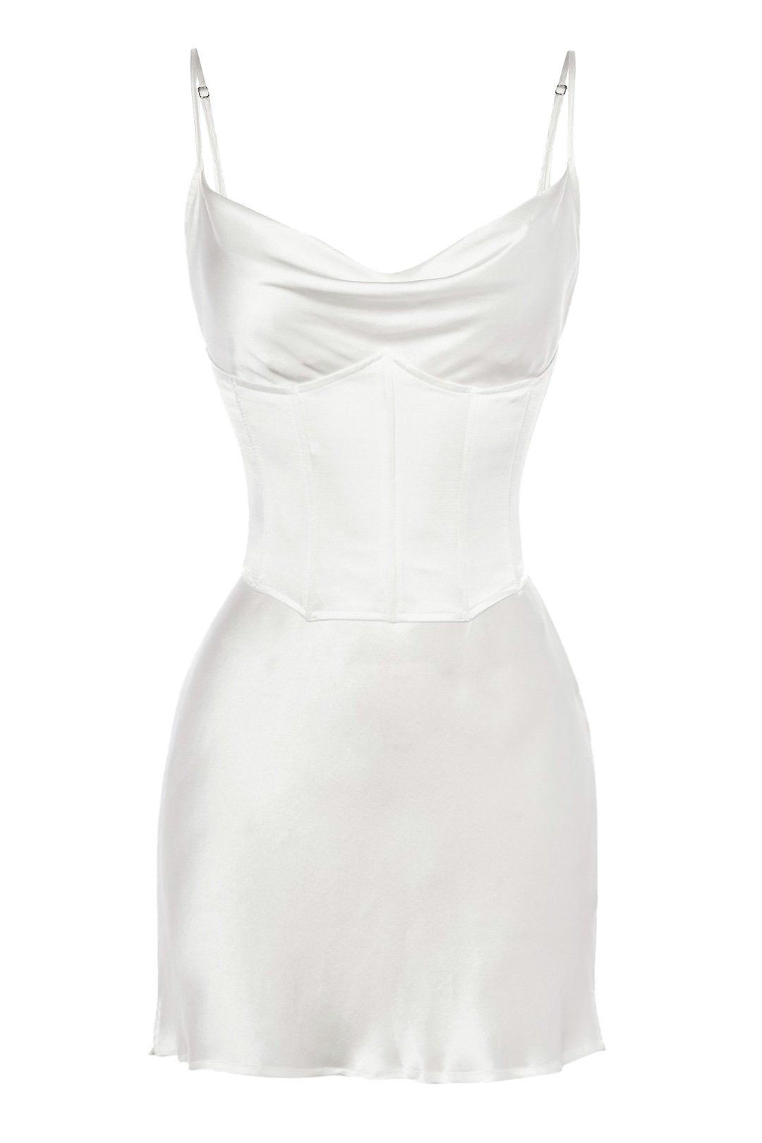 Corset satin slip dress