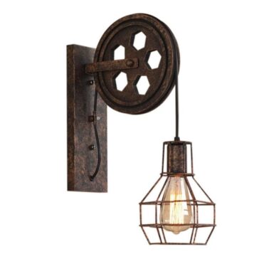 Retro Vintage Wall Light Industrial Wall Lamp Shade Fixture Iron Loft Cafe Bar Adjustable Sconce Lights Wandlamp Decoration LED - Rust