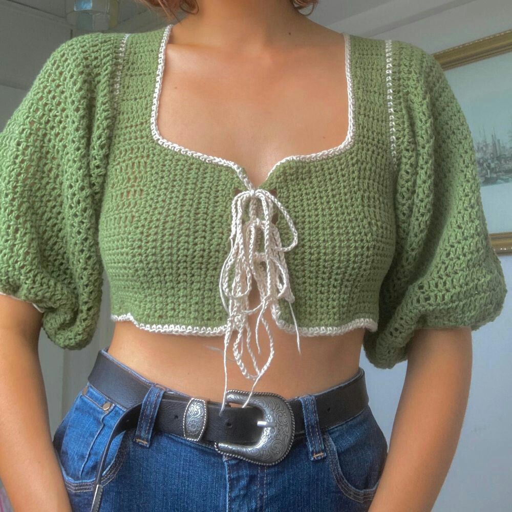 New Stylish Crochet Crop TOP & BLOUSE - Casual & Formal Wear Handmade Crop SHIRT & TOPS ideas