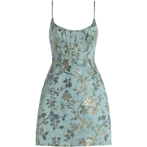 ZIMMERMANN Bowerbird Corset Dress (41.915 RUB) ❤ liked on Polyvore featuring dresses, zimmermann, green dress, short a...