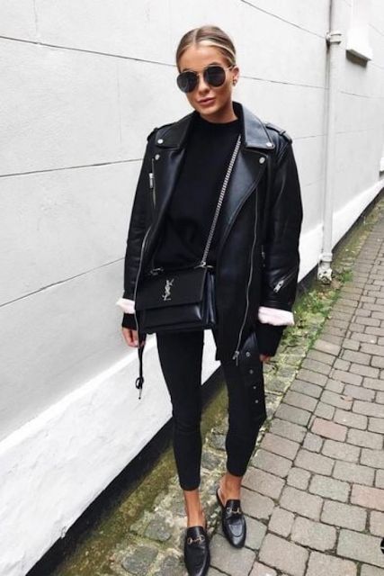 How to wear an affordable faux leather jacket in the spring?