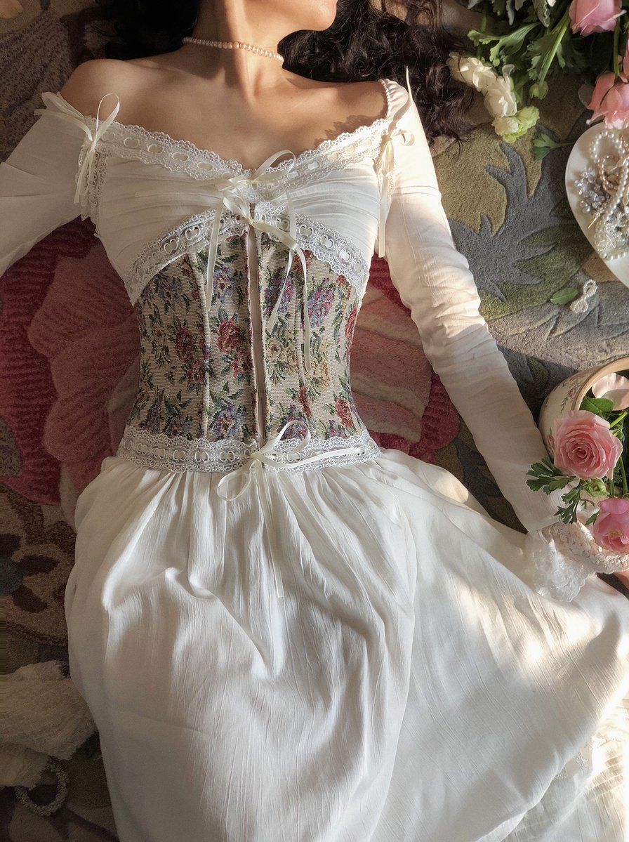 Tapestry underbust corset & dress