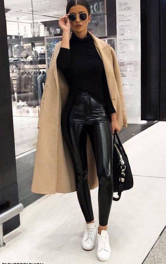 black bodysuit leather