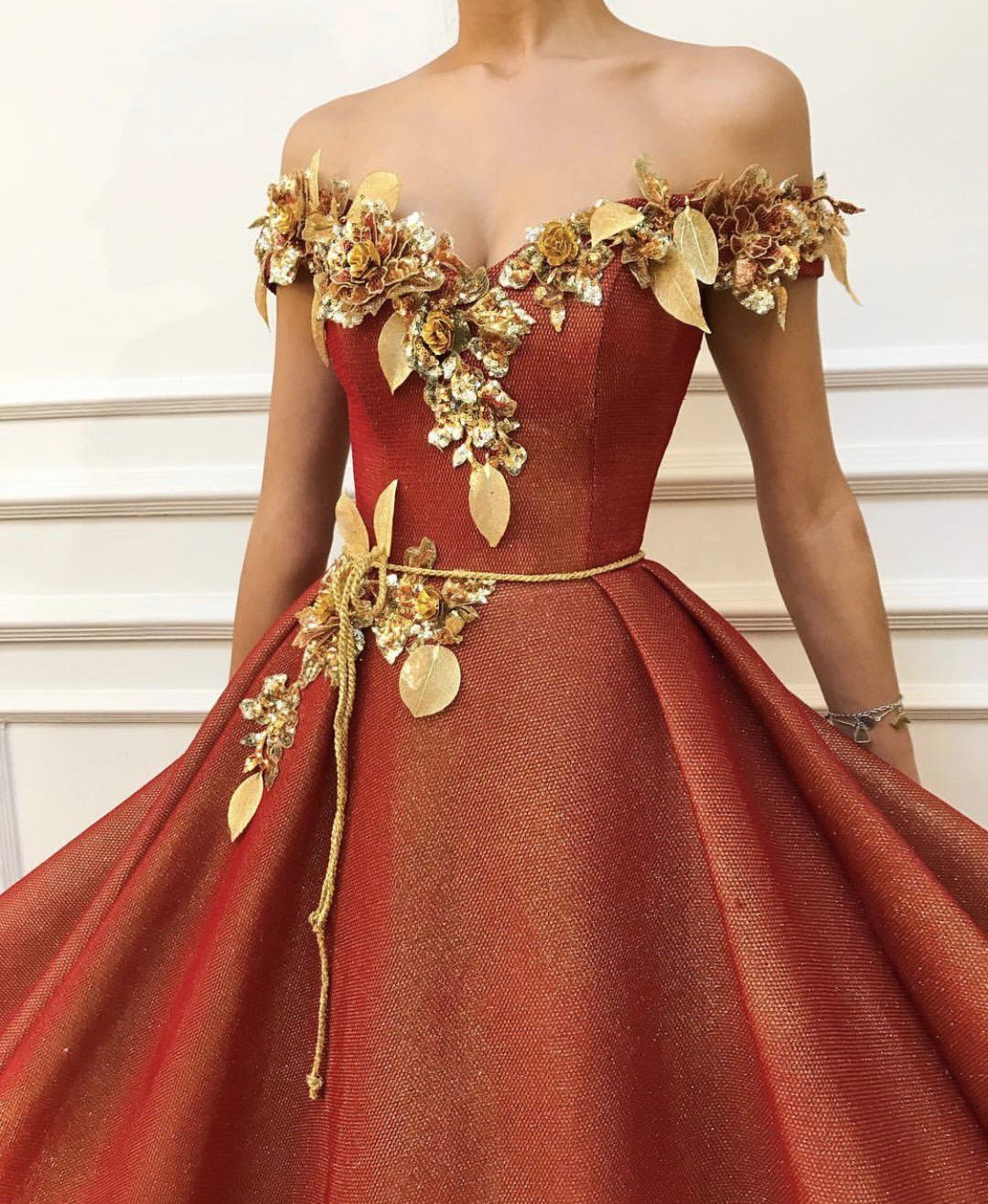 Carnelian Love Leaves Gown