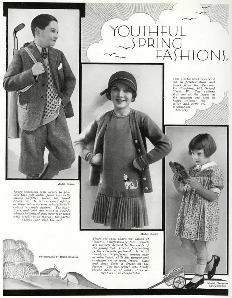 Framed Photo. Childrens Spring Fashions, 1930s
