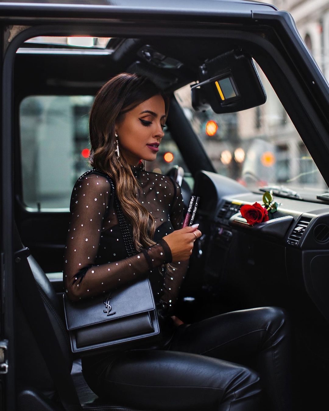 Sheer Bodysuit & Leather Pants - Mia Mia Mine