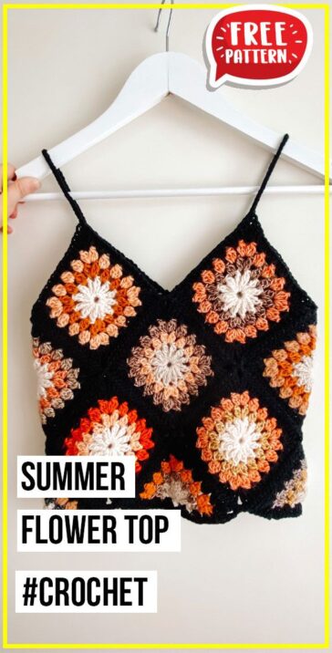 crochet Summer Flower Top free pattern