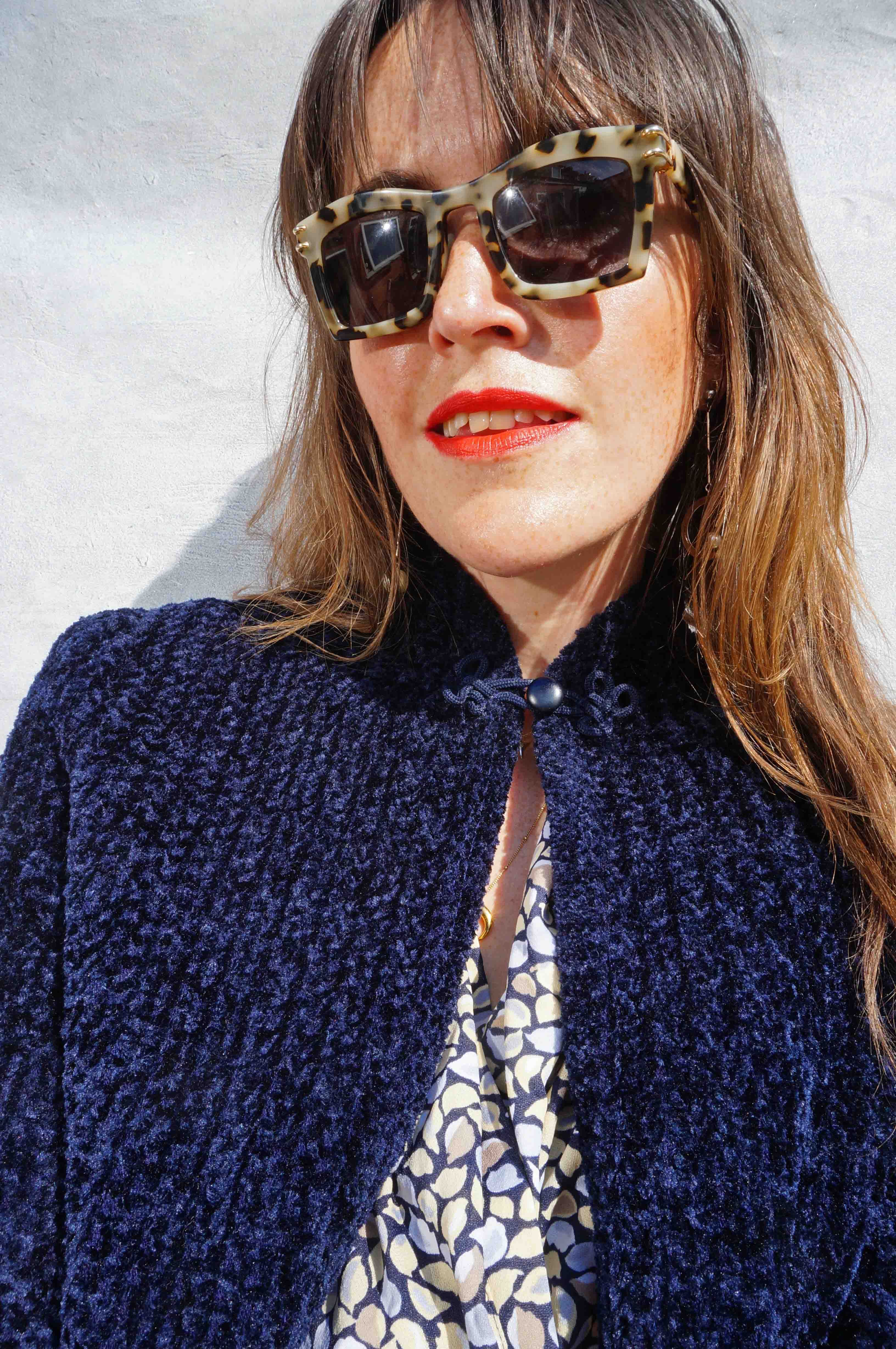 Vintage 70s Navy Blue Open Front Cardigan - UK 12 / Navy Blue