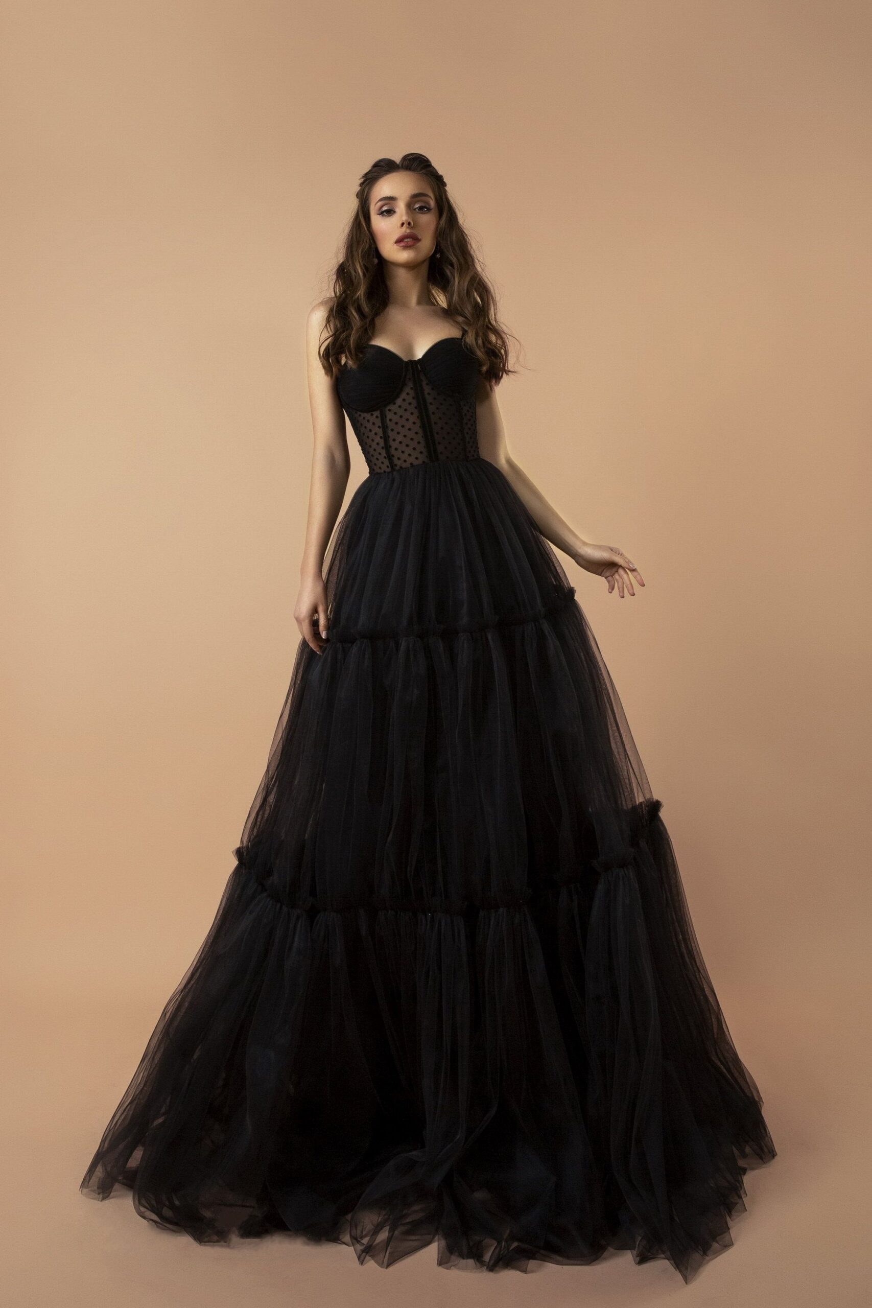 Black Dress, Tulle Dress, Maxi Dress, Party Dress, Christmas Gown, Sleeveless Evening Dress, Evening Gown, Wedding Guest Dress, Corset Dress