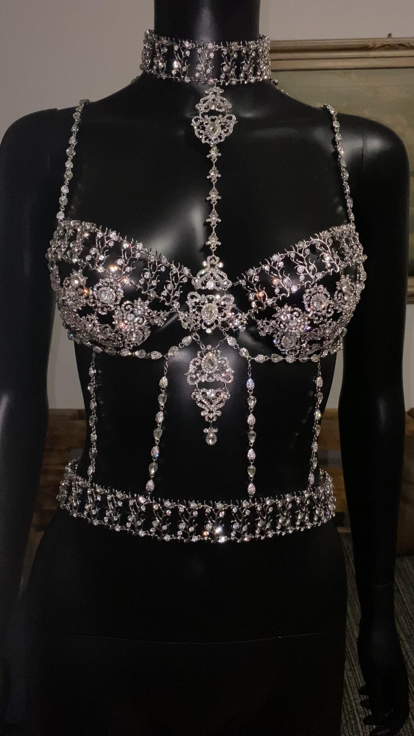 Rhinestone crystals corset