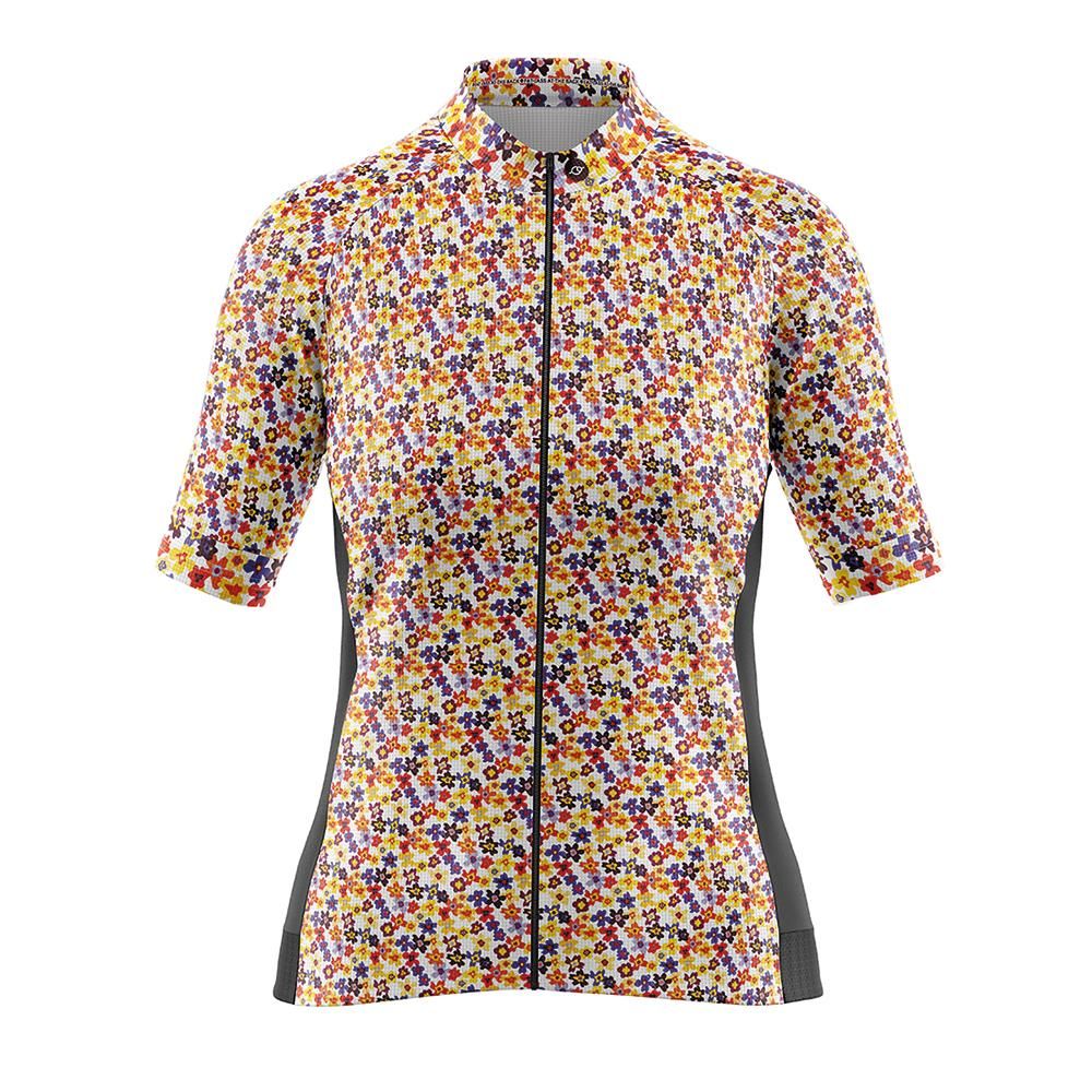 Women's Cove Cycling Jersey in Flower Power Orange - 53