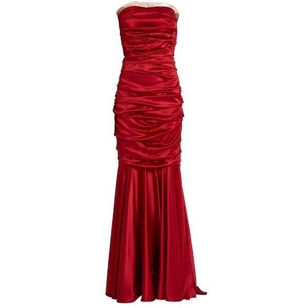 Dolce & Gabbana Ruched Strapless Ruched Silk Gown - IT44|L