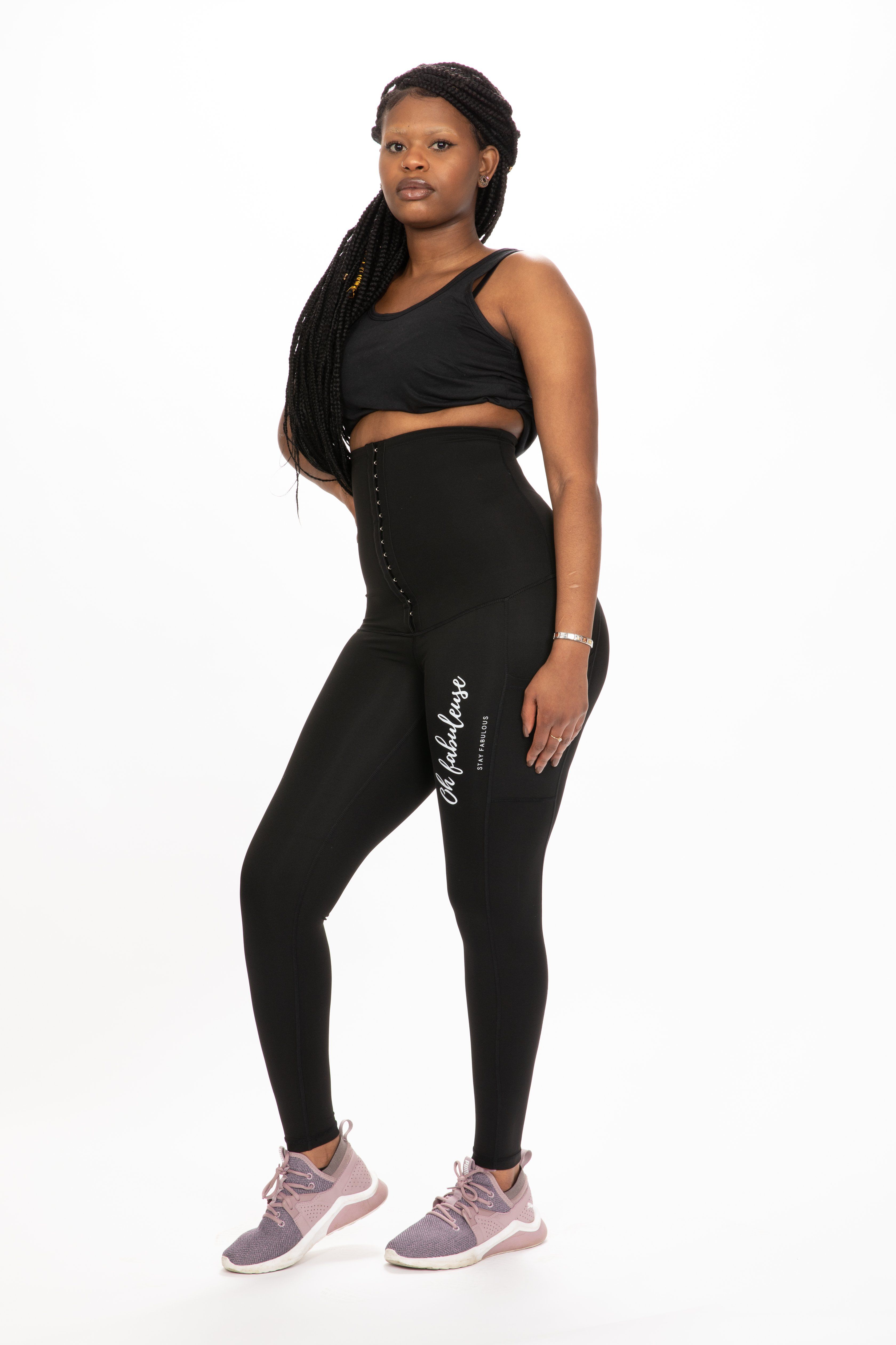 OhFabuleuse High Waist Trainer Corset Leggings - XL