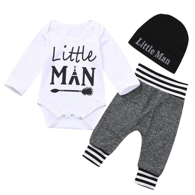 TPB™ Little Man Romper - White / 6-9 Months