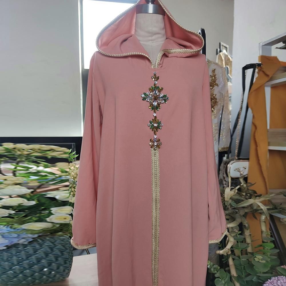 Abaya Fashion Hijab Dress Islam Clothing Long Dresses For Women Robe De Moda Musulman Djellaba Femme - Orange Pink / XXL
