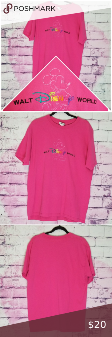 DISNEY PARKS DISNEY WORLD MICKEY EMBROIDERED TEE