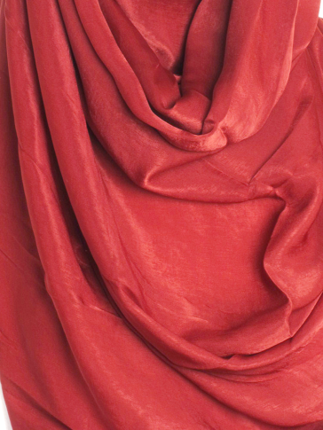 Barn Red Plain Oversized Shimmer Hijab
