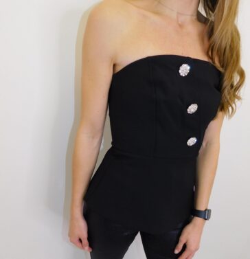 Bustier Peplum Top - 16 / Black